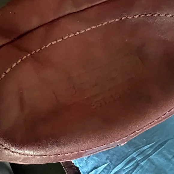 COACH REHAB Bleecker Burgundy Tattersall Leather Crossbody Bag - Picture 10 of 12